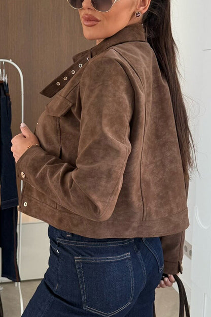 Veste décontractée chic à manches longues avec boutons