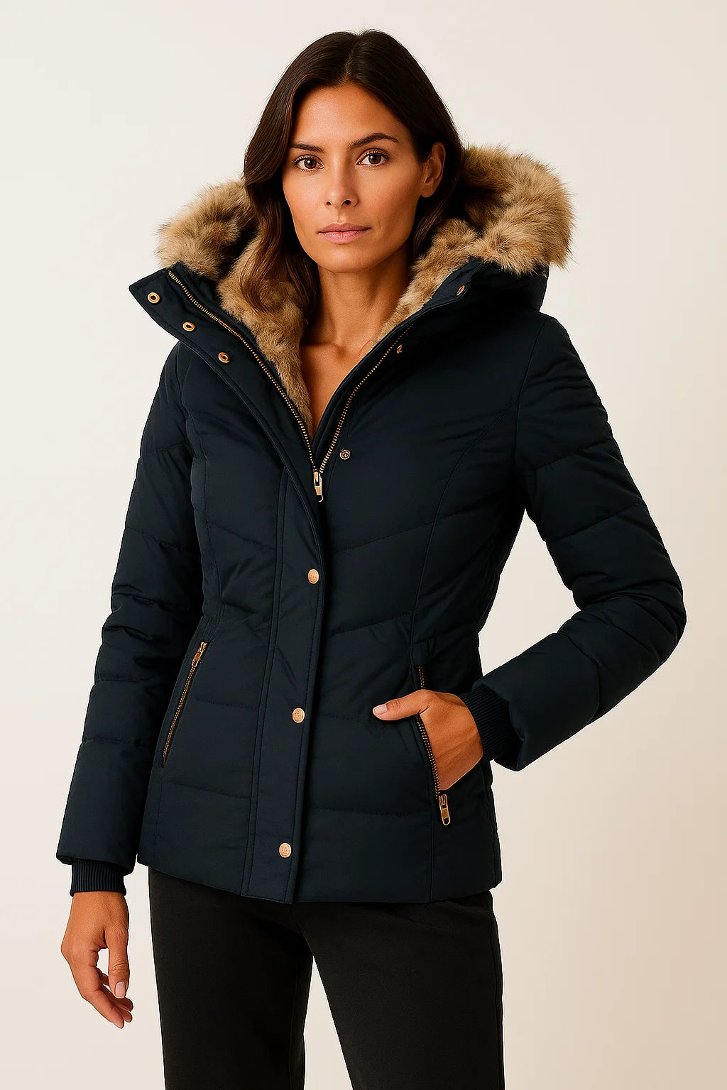 Manteau long d'hiver élégant pour une chaleur chic