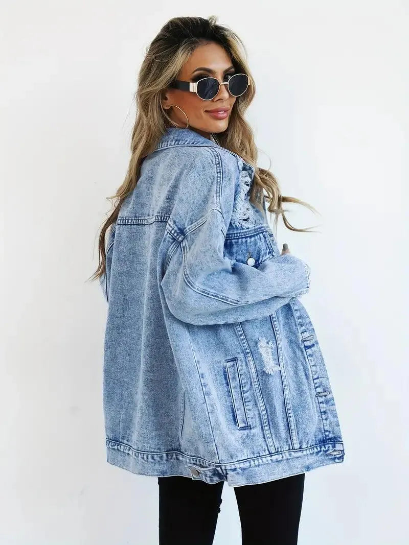 Veste en Jean Oversized Tendance pour Femmes