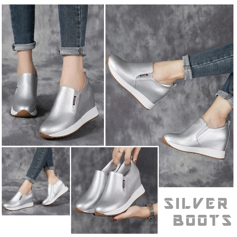 Bottes Cheville Chic en Cuir Véritable avec Talon Bloc