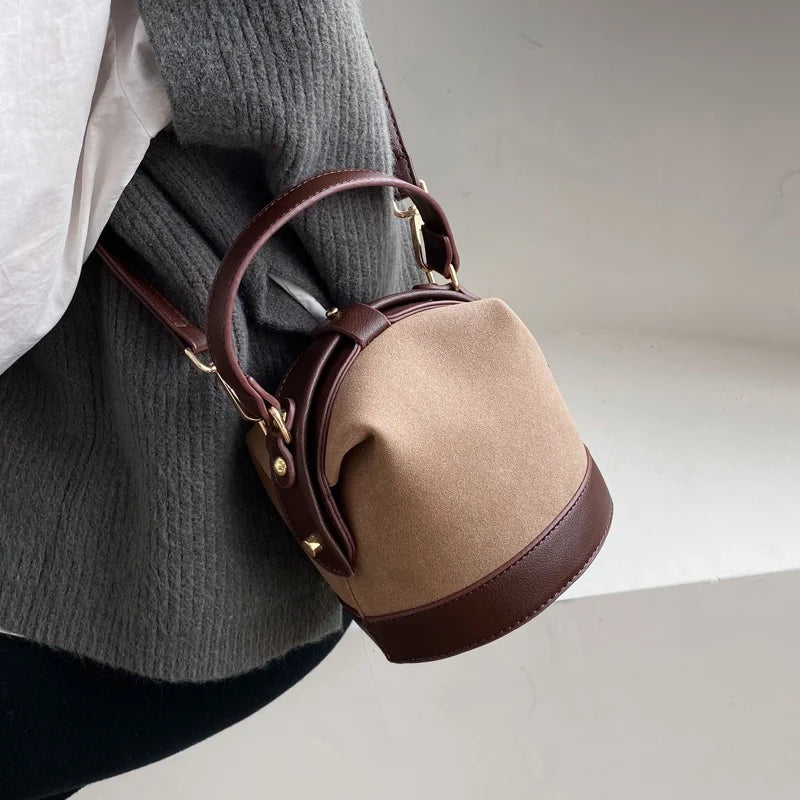 Sac à main seau épaule rétro chic