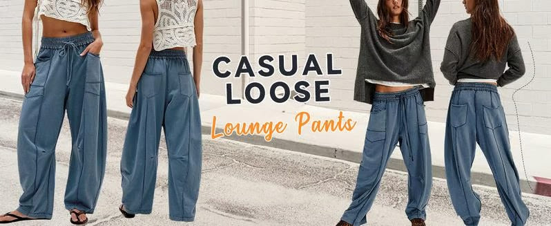 Pantalon de survêtement confortable à jambes larges avec poches
