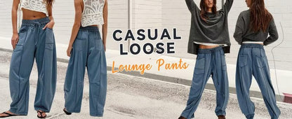 Pantalon de survêtement confortable à jambes larges avec poches