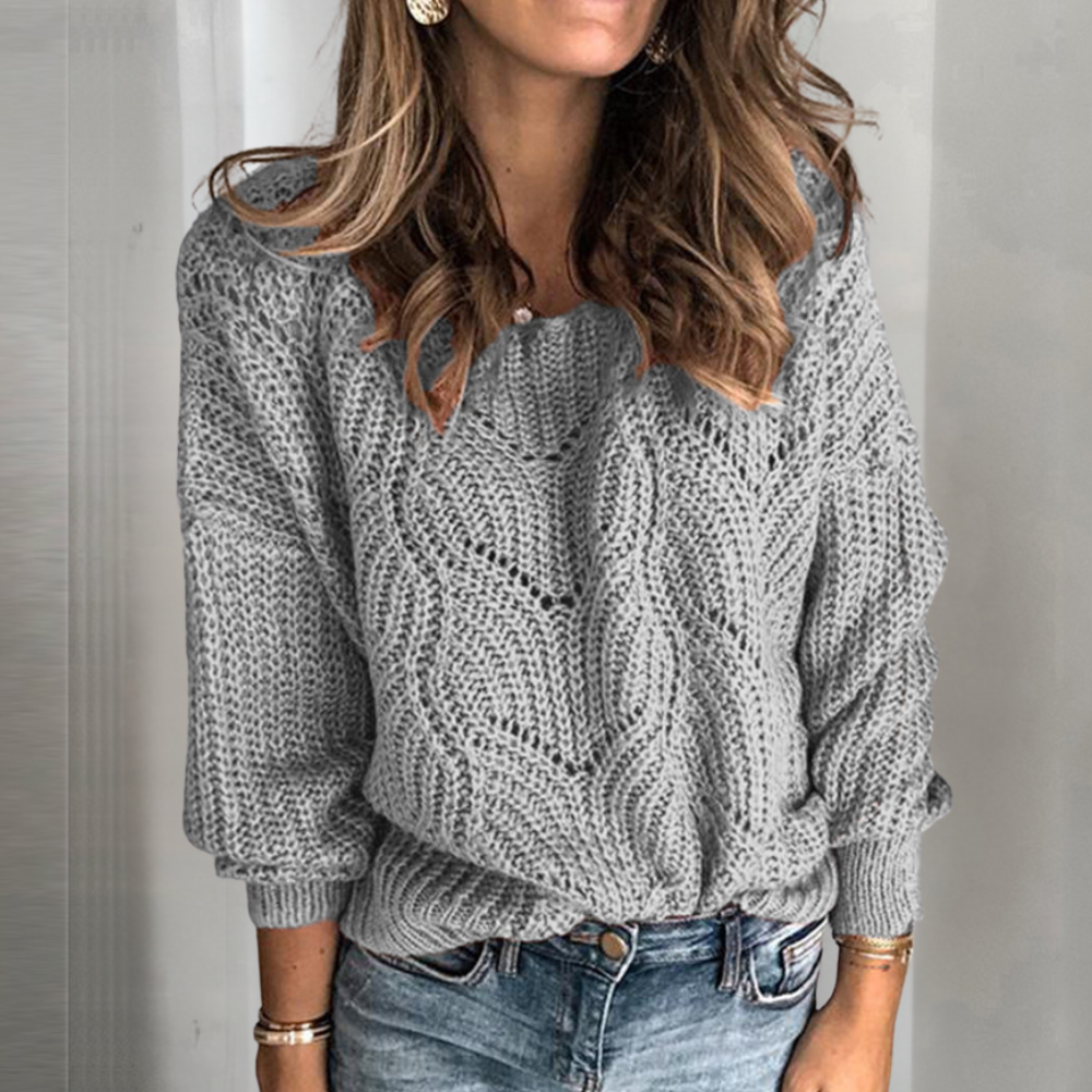 Pull en Maille Chic à Col Rond pour Femme