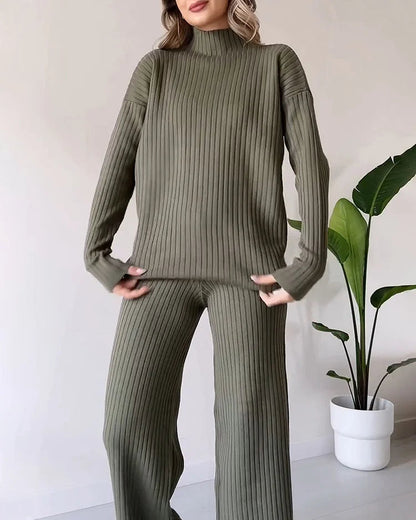 Ensemble chic deux pièces avec fente latérale élégante pour un look décontracté