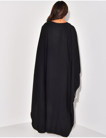 Robe Maxi Élégante à Cape Flottante pour Femmes