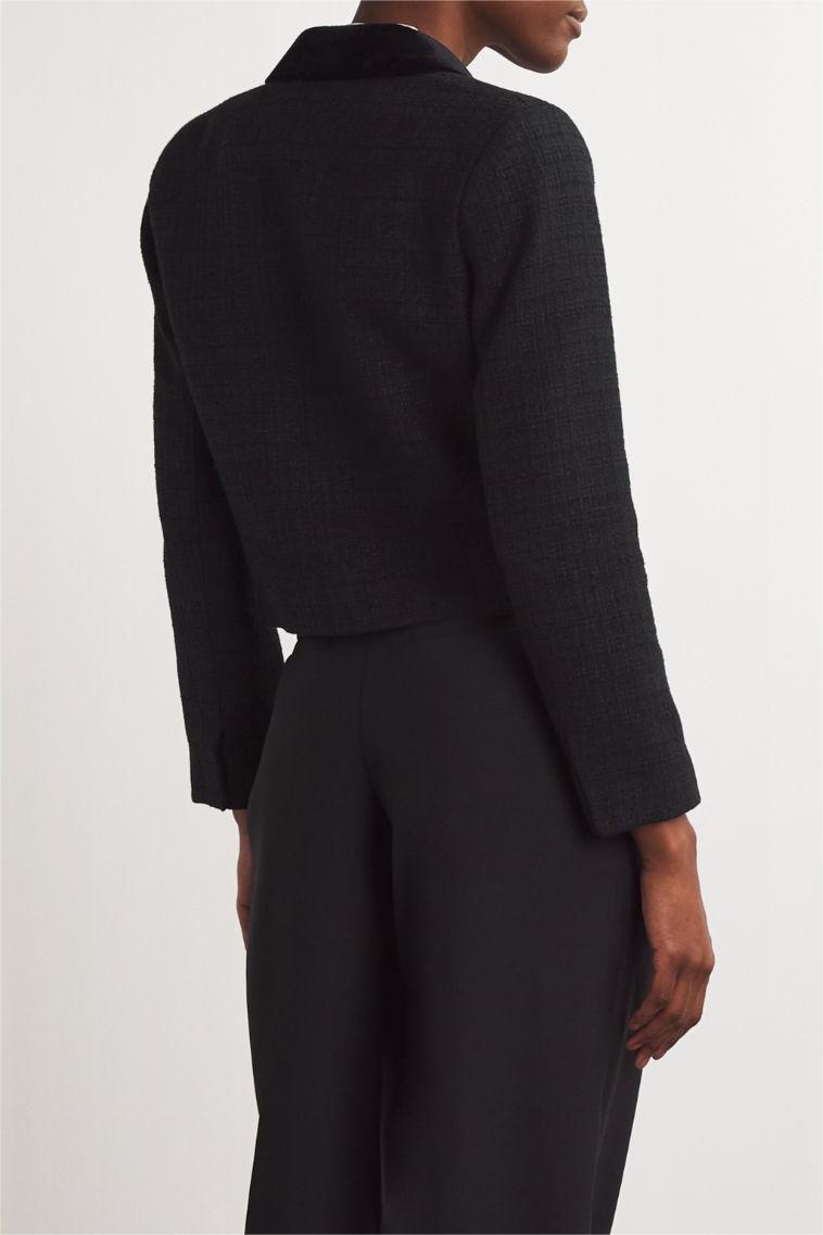 Veste en velours avec détails de boutons en métal