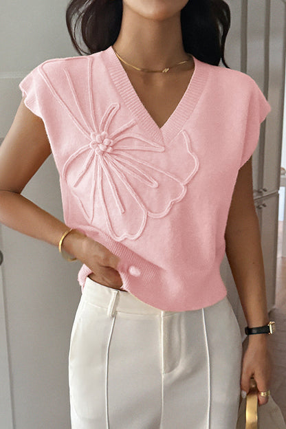 Gilet en maille décontracté à col en V confortable