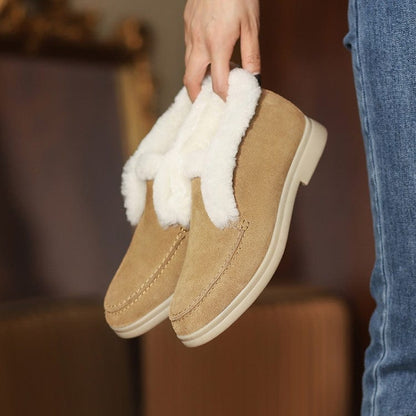 Bottes chelsea confortables en suède doublées de fourrure