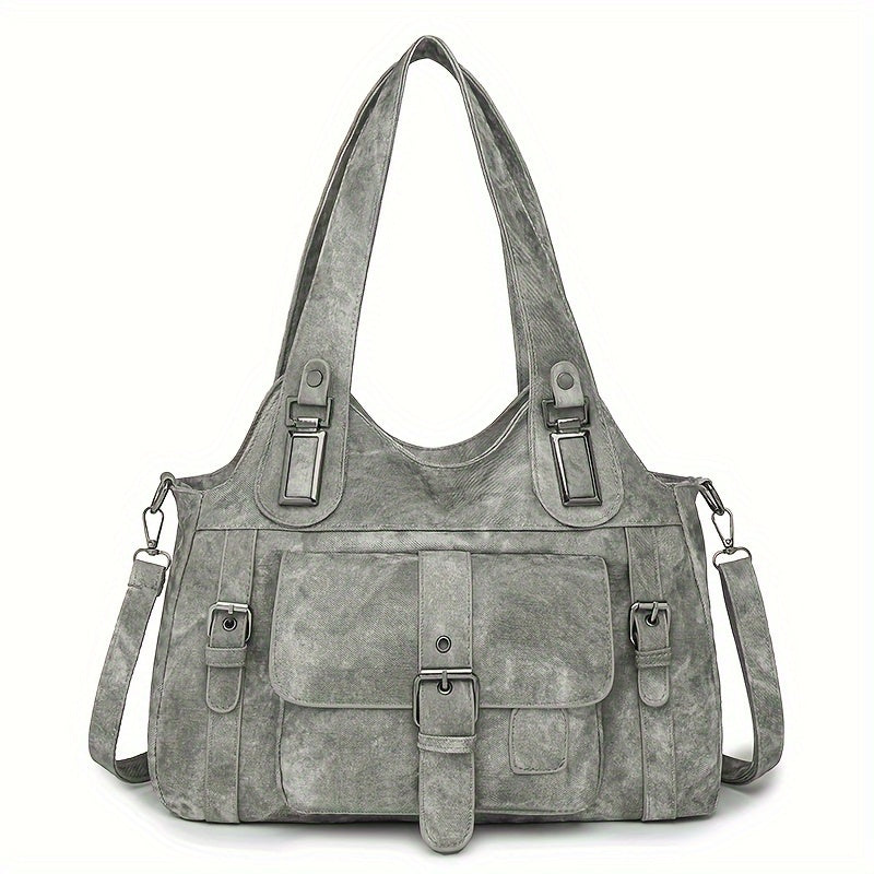 Sac Cabas Vintage en Cuir Synthétique pour Femmes