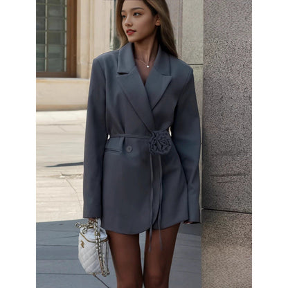 Robe blazer ceinture florale élégante pour femmes