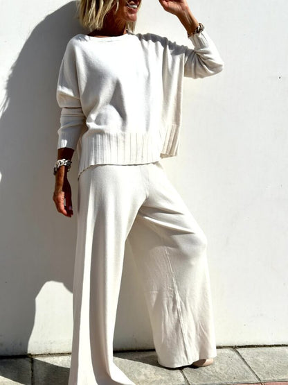Ensemble de pull décontracté en tricot doux pour femmes
