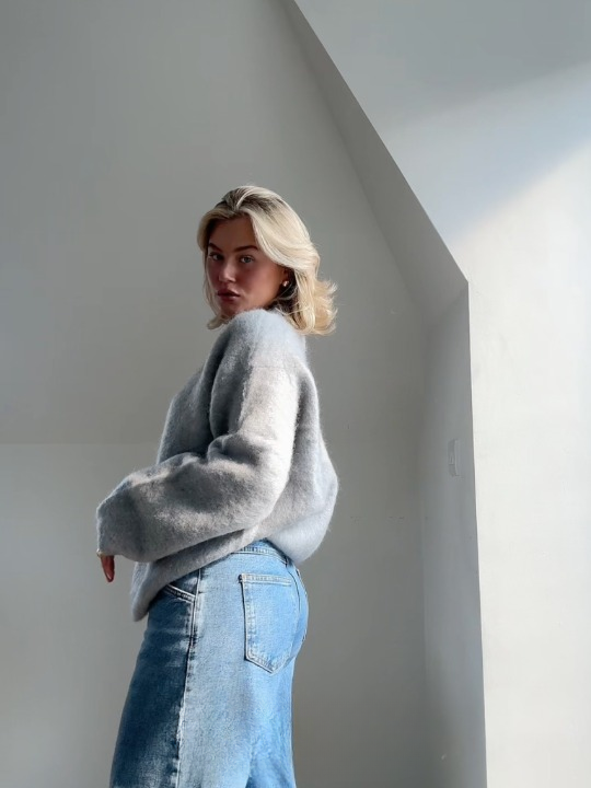 Pull en maille de mohair doux et confortable