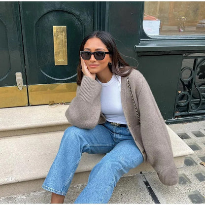 Veste en tricot classique et confortable pour femmes