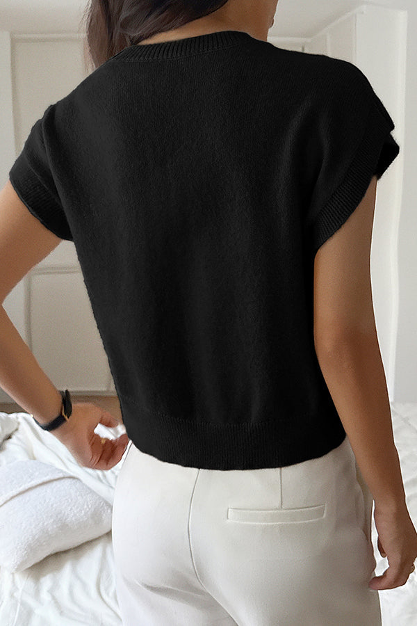 Gilet en maille décontracté à col en V confortable