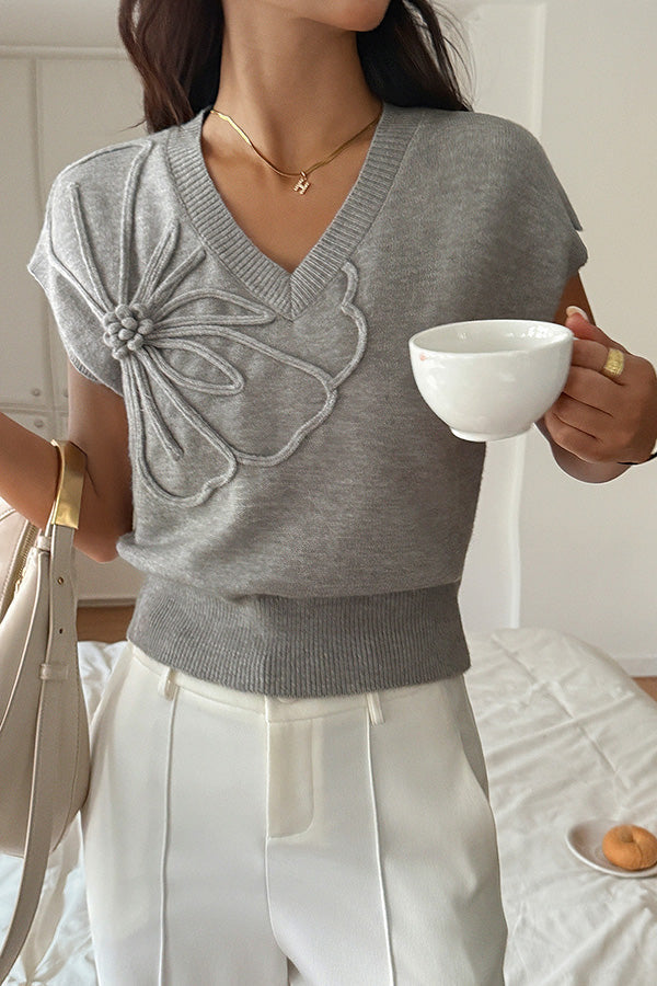 Gilet en maille décontracté à col en V confortable