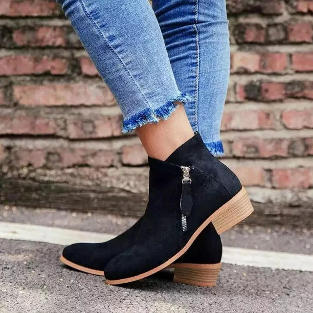 Bottes chevilles orthopédiques en cuir pour femmes