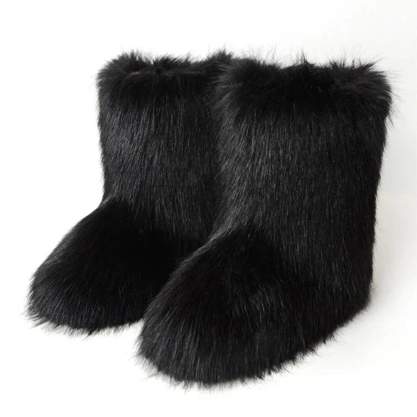 Bottes Rétro Y2K Fluffées Givrées