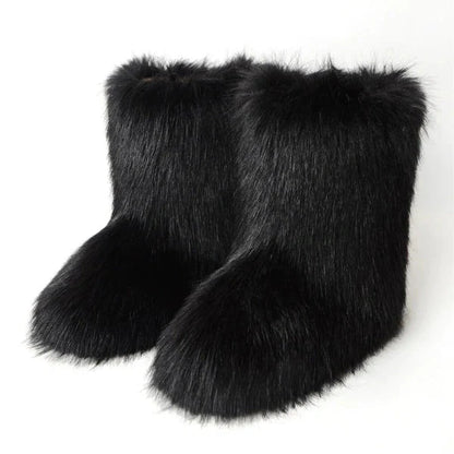 Bottes Rétro Y2K Fluffées Givrées