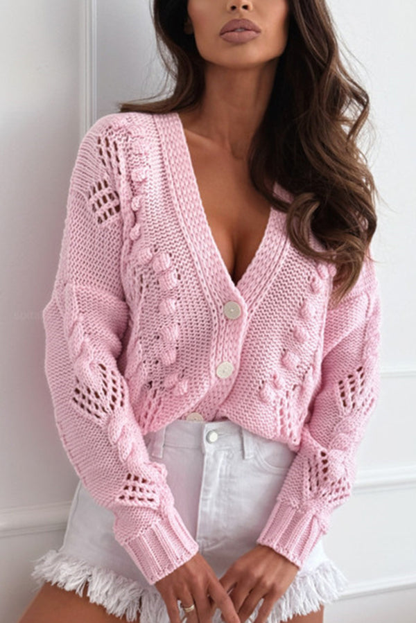 Confortable cardigan en tricot avec boutons