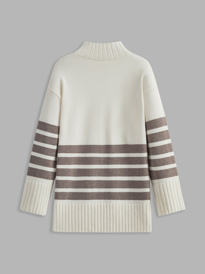 Pull rayé col montant Miss Paris
