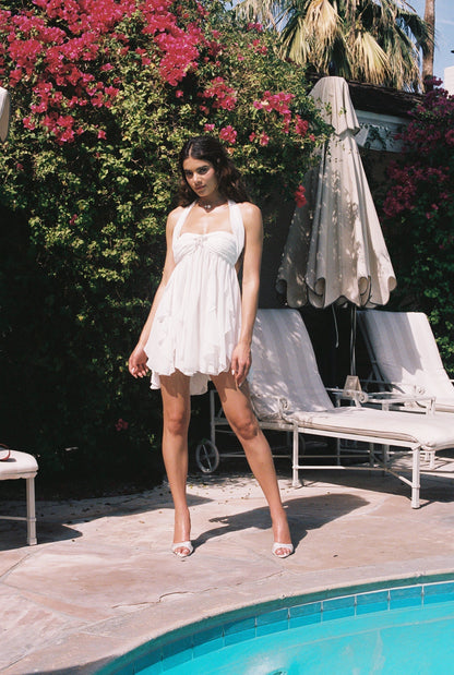 Robe à col licou fleurie