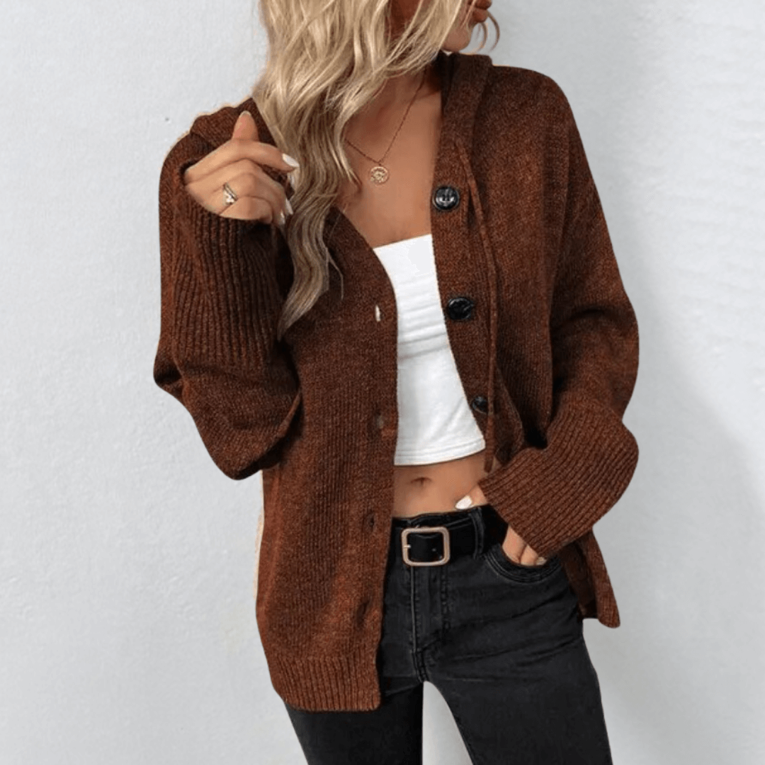Cardigan boutonné en tricot confortable pour femmes