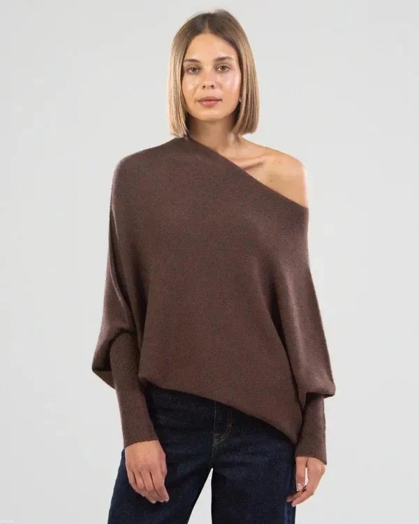 Pull Drapé Asymétrique Confortable pour Femmes