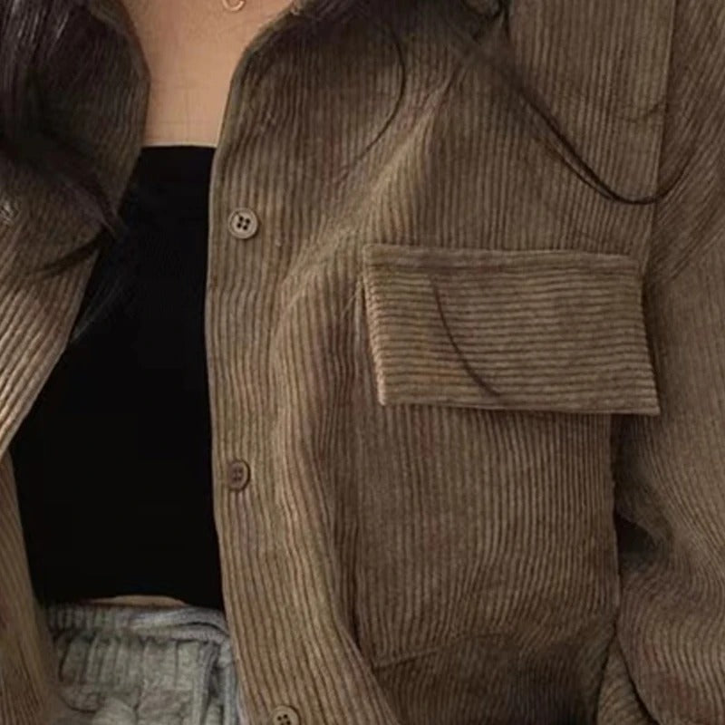 Veste décontractée en velours côtelé confortable pour un style quotidien