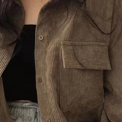 Veste décontractée en velours côtelé confortable pour un style quotidien