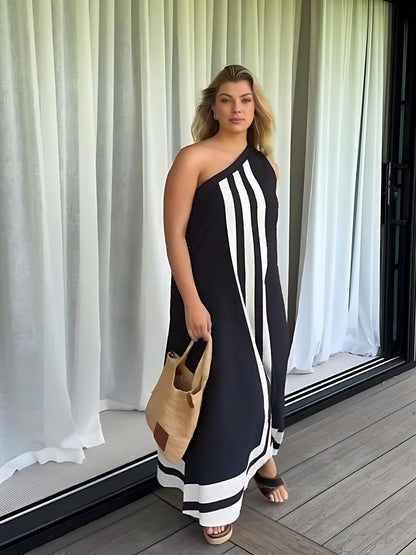 Robe midi asymétrique avec décolleté pour femme