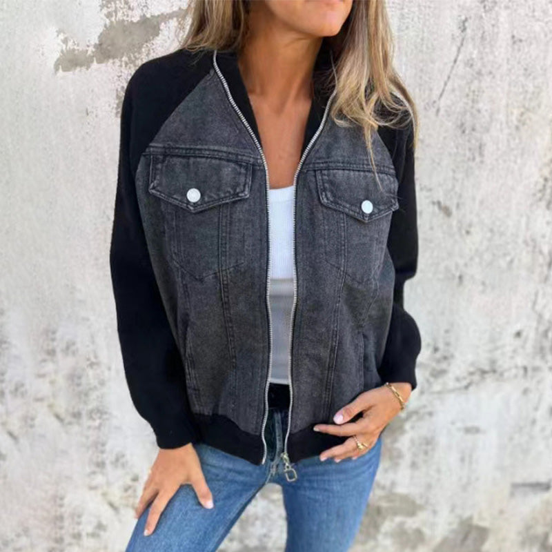 Veste en jean décontractée classique pour femmes