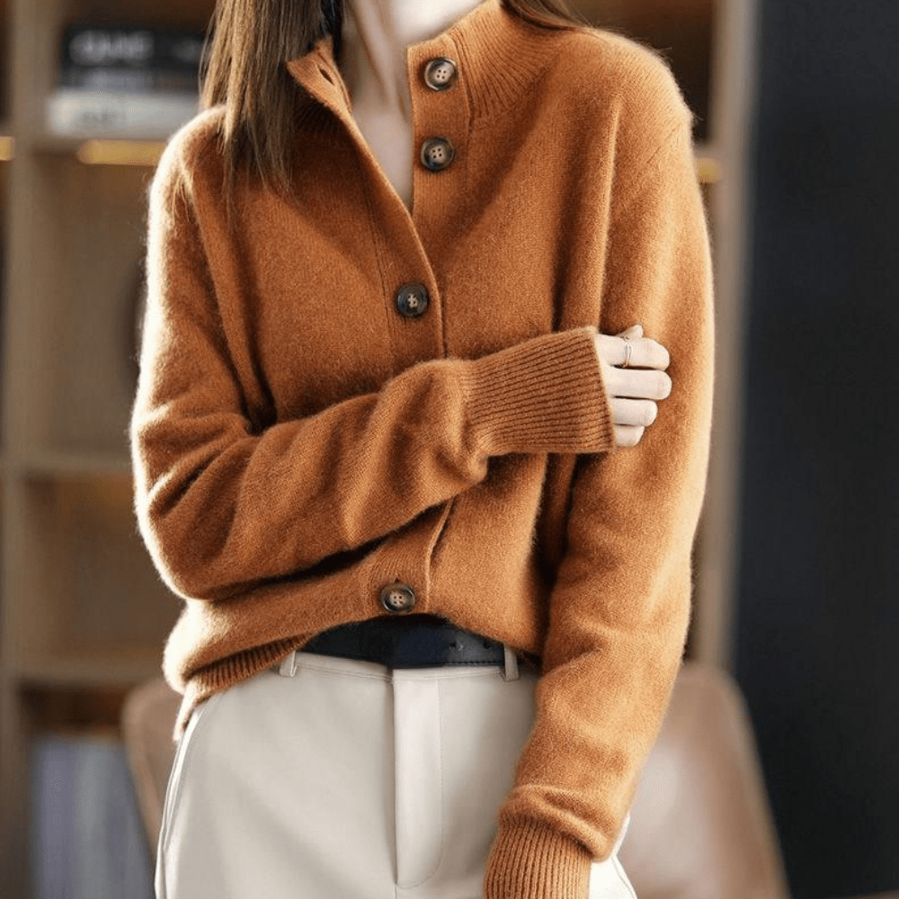 Cardigan en tricot doux et confortable en cachemire