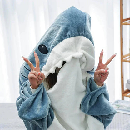 Ensemble Onesie large et doux à motif de requin