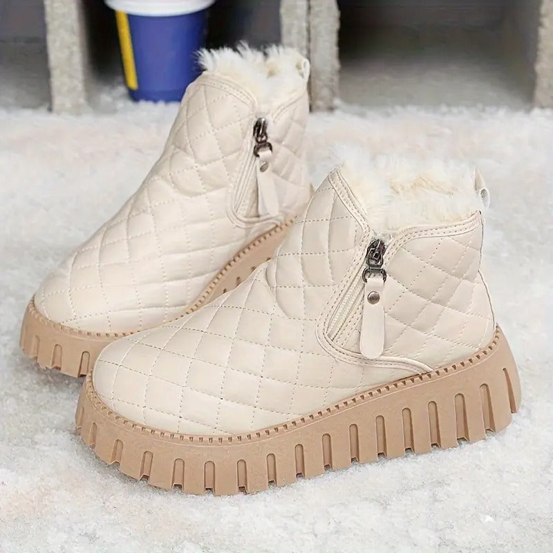 Bottes d'hiver en cuir pour femmes avec soutien orthopédique