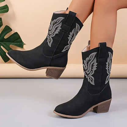 Bottes Western en Daim de Luxe pour Femmes