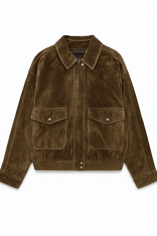 Veste Bombardier Classique pour Femme avec Col et Poches à Rabat