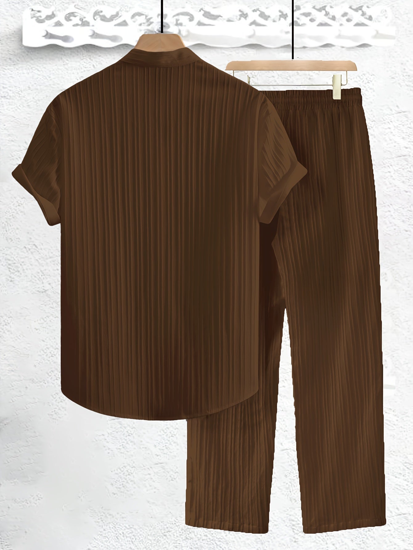 Ensemble Moderne à Col Chemise et Pantalon pour Homme