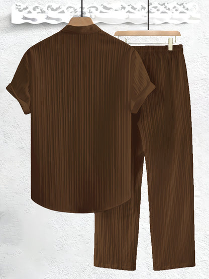 Ensemble Moderne à Col Chemise et Pantalon pour Homme