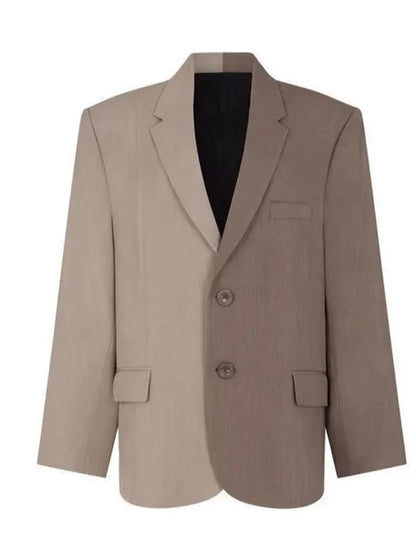 Ensemble blazer boyfriend chic et pantalon à jambes larges