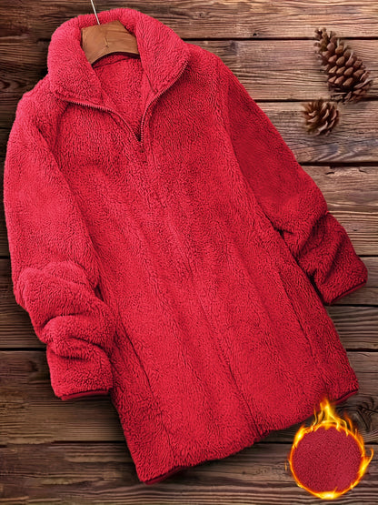 Manteau d'Hiver Teddy à Zip pour Femmes