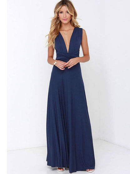 Robe Longue Fluide Convertible Gracieuse pour Femme