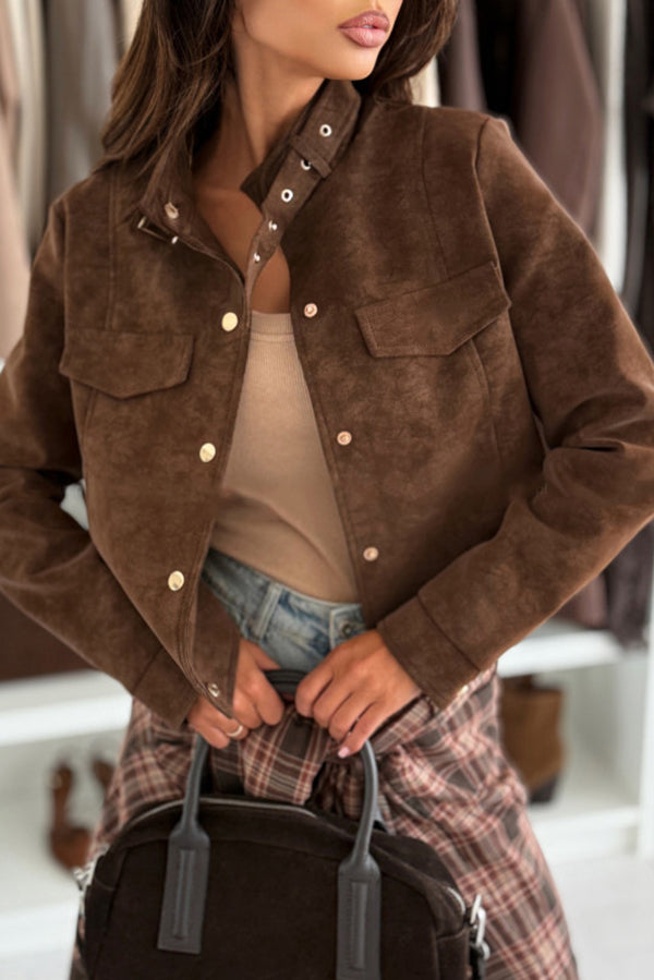 Veste décontractée chic à manches longues avec boutons