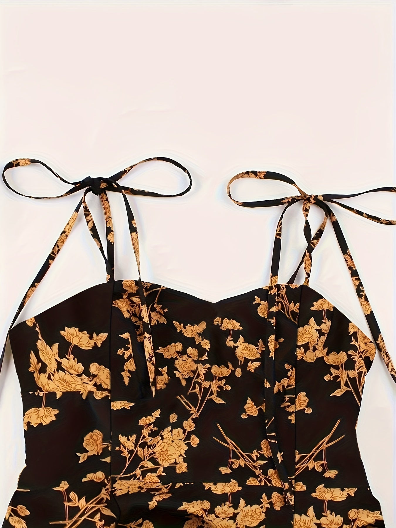 Robe Florale Sans Manches À Col Cœur Pour Femme