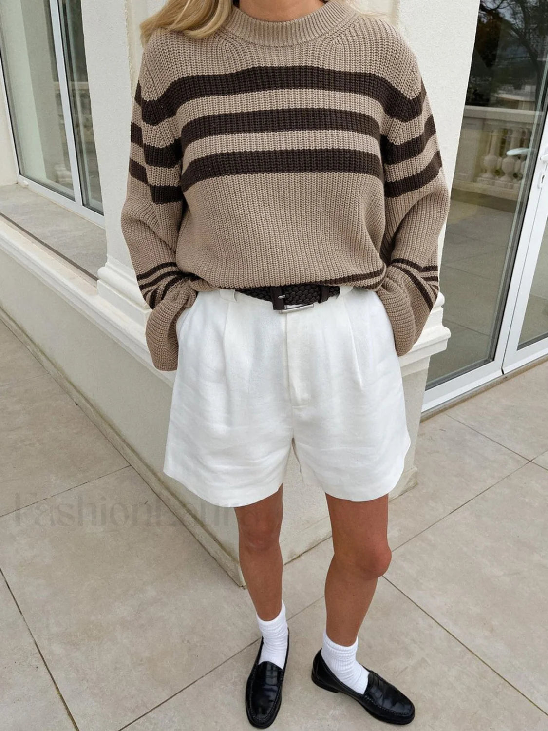 Pull en tricot rayé confortable pour un confort quotidien