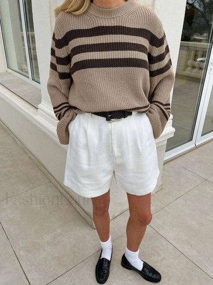 Pull en tricot rayé confortable pour un confort quotidien
