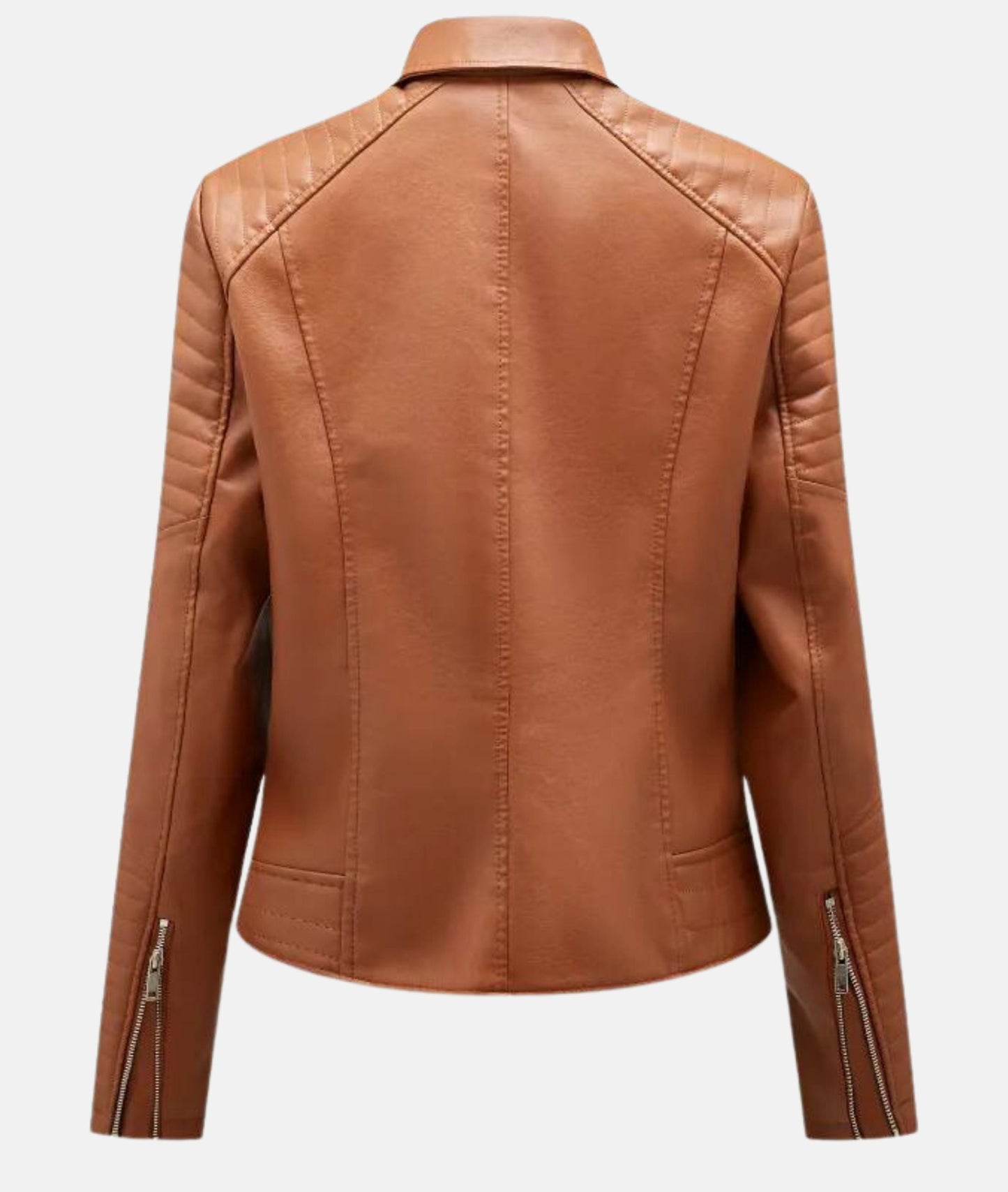 Veste de motard femme chic en cuir synthétique