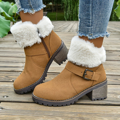 Bottes à Talon Compensé Taille Large pour Femme