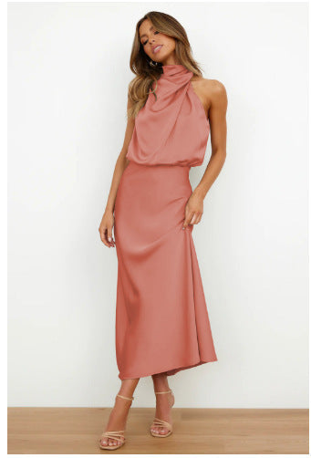 Robe Midi Satin Luxe pour Femmes