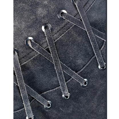 Veste de motard classique en cuir noir